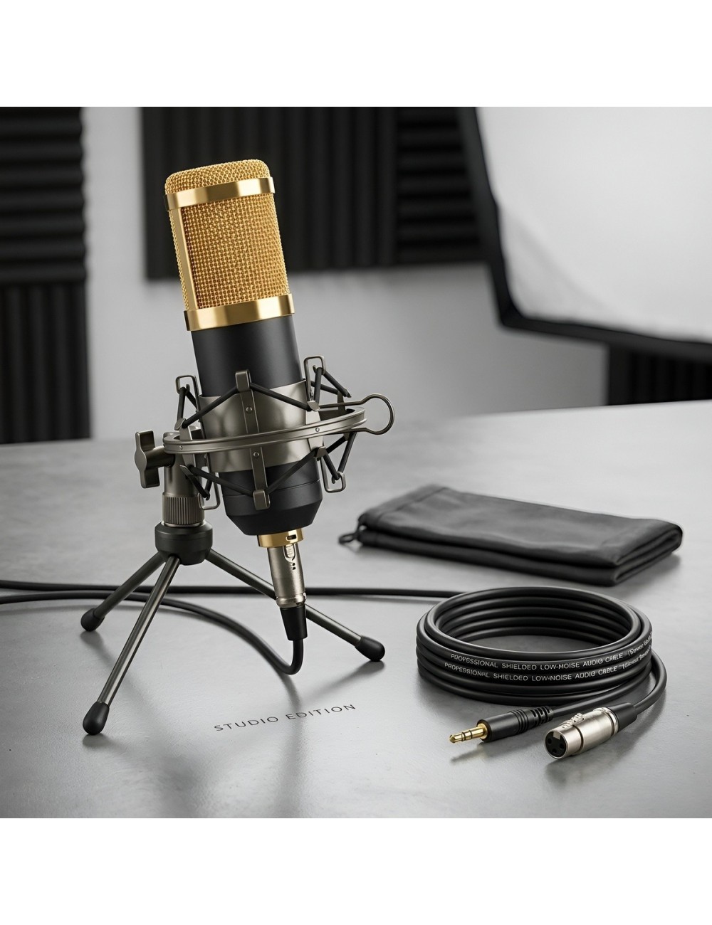 Kit Micrófono Condensador Estudio Y Tarjeta De Sonido V8