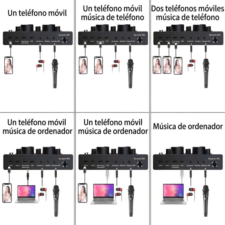 Kit Micrófono Condensador Estudio Y Tarjeta De Sonido V8
