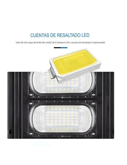 Lámpara Suburbana Solar 250w Sensor Movimiento Control