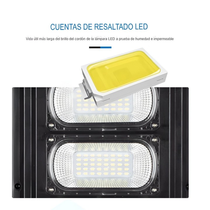 Lámpara Suburbana Solar 250w Sensor Movimiento Control