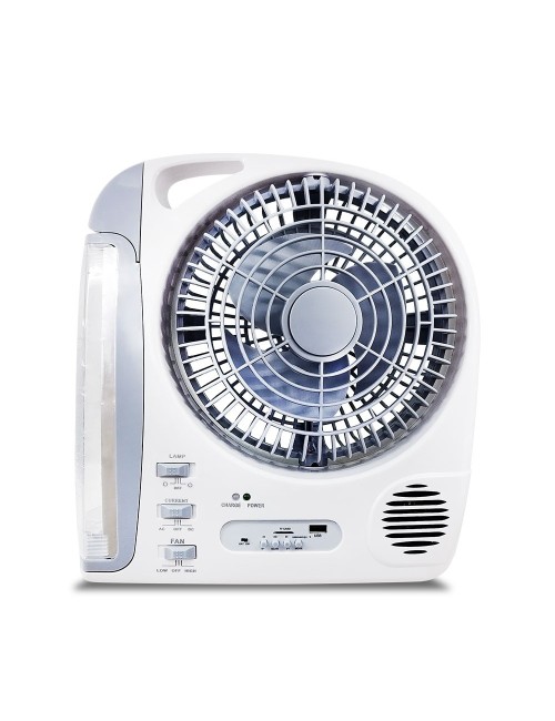 Ventilador Recargable Solar 8 Pulgadas Bluetooth Gd-8028