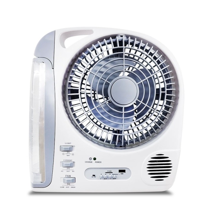 Ventilador Recargable Solar 8 Pulgadas Bluetooth Gd-8028