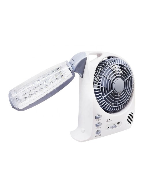 Ventilador Recargable Solar 8 Pulgadas Bluetooth Gd-8028