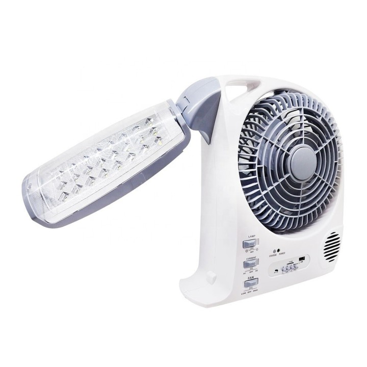 Ventilador Recargable Solar 8 Pulgadas Bluetooth Gd-8028