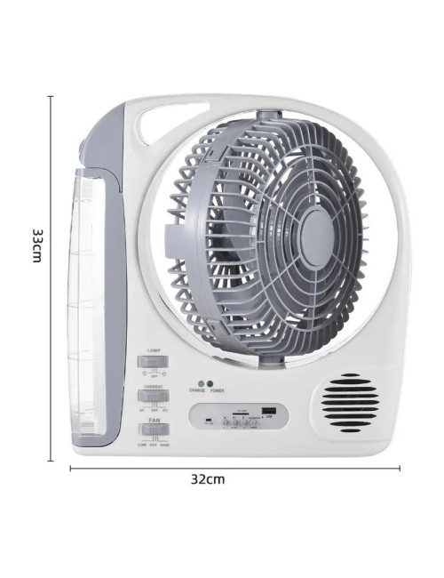 Ventilador Recargable Solar 8 Pulgadas Bluetooth Gd-8028