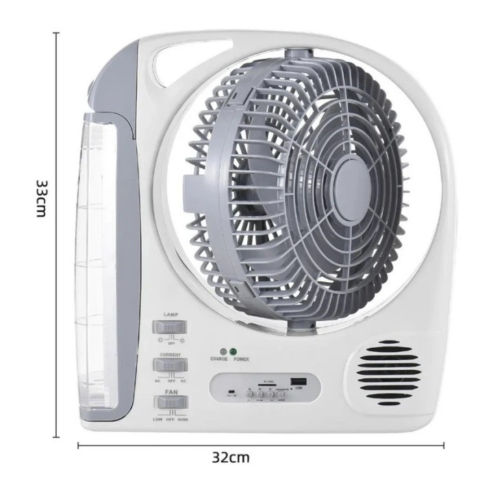 Ventilador Recargable Solar 8 Pulgadas Bluetooth Gd-8028