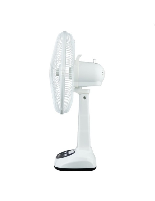 Ventilador Recargable Solar 12 Pulg + Panel 2 Focos Gd-8012