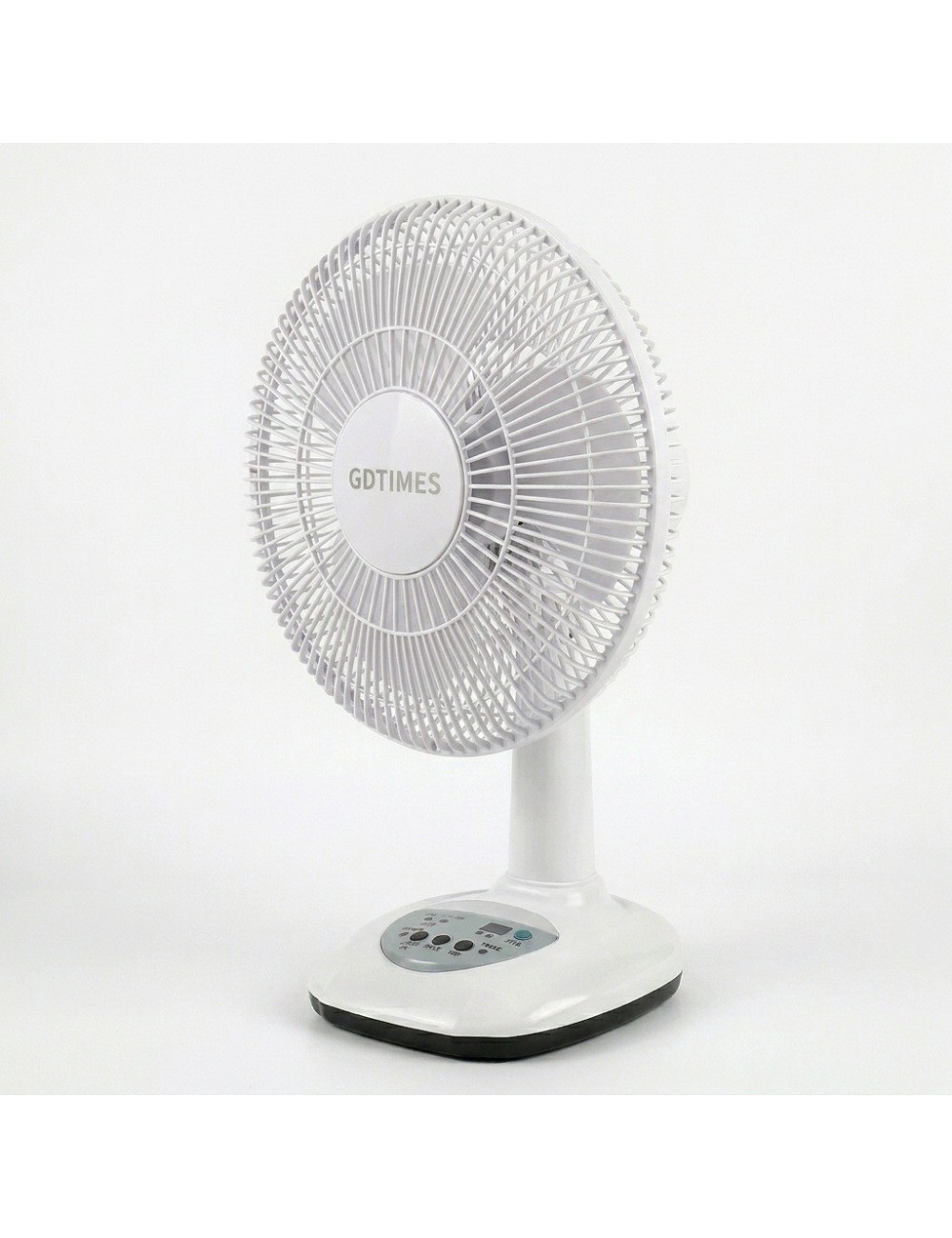 Ventilador Recargable Solar 12 Pulg + Panel Y 2 Focos Led