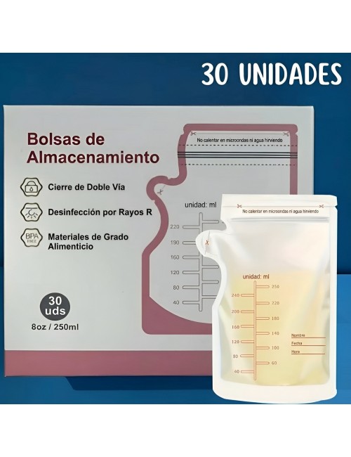 Bolsas Almacenamiento Leche Materna 250ml 8oz 30 Uds