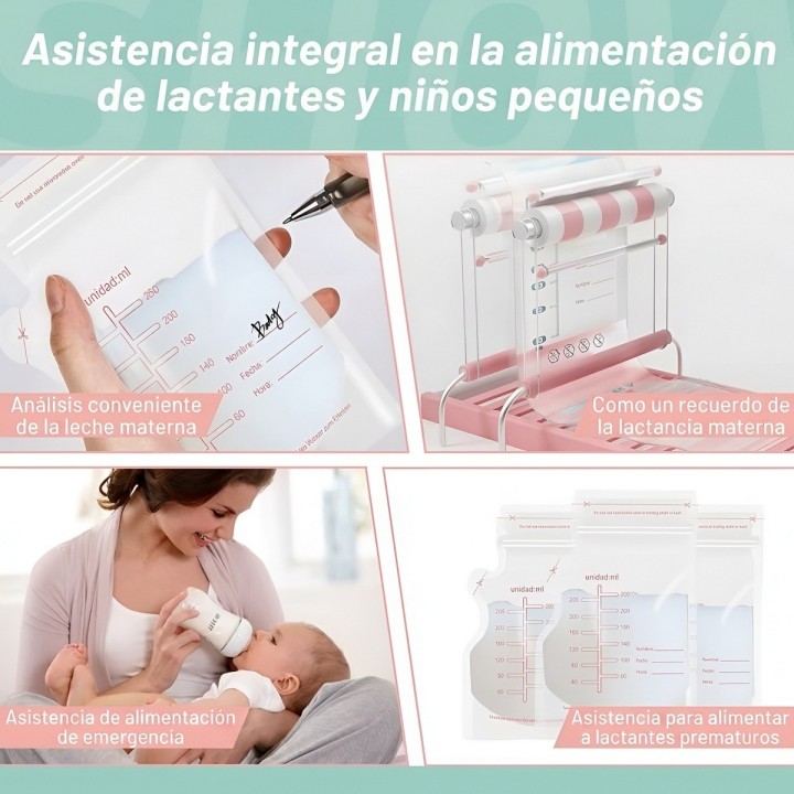 Bolsas Almacenamiento Leche Materna 250ml 8oz 30 Uds