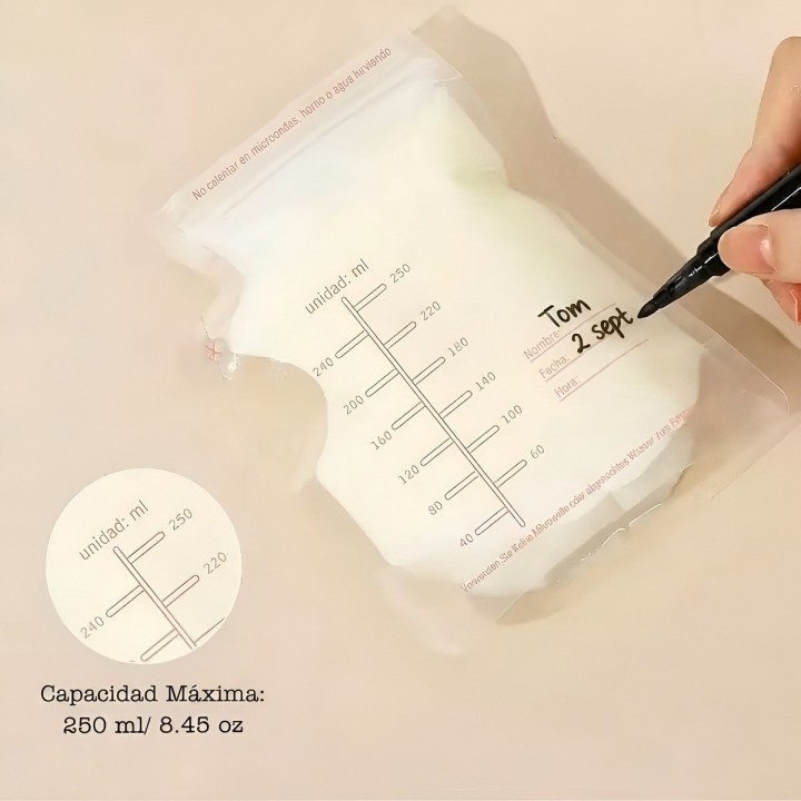 Bolsas Almacenamiento Leche Materna 250ml 8oz 30 Uds
