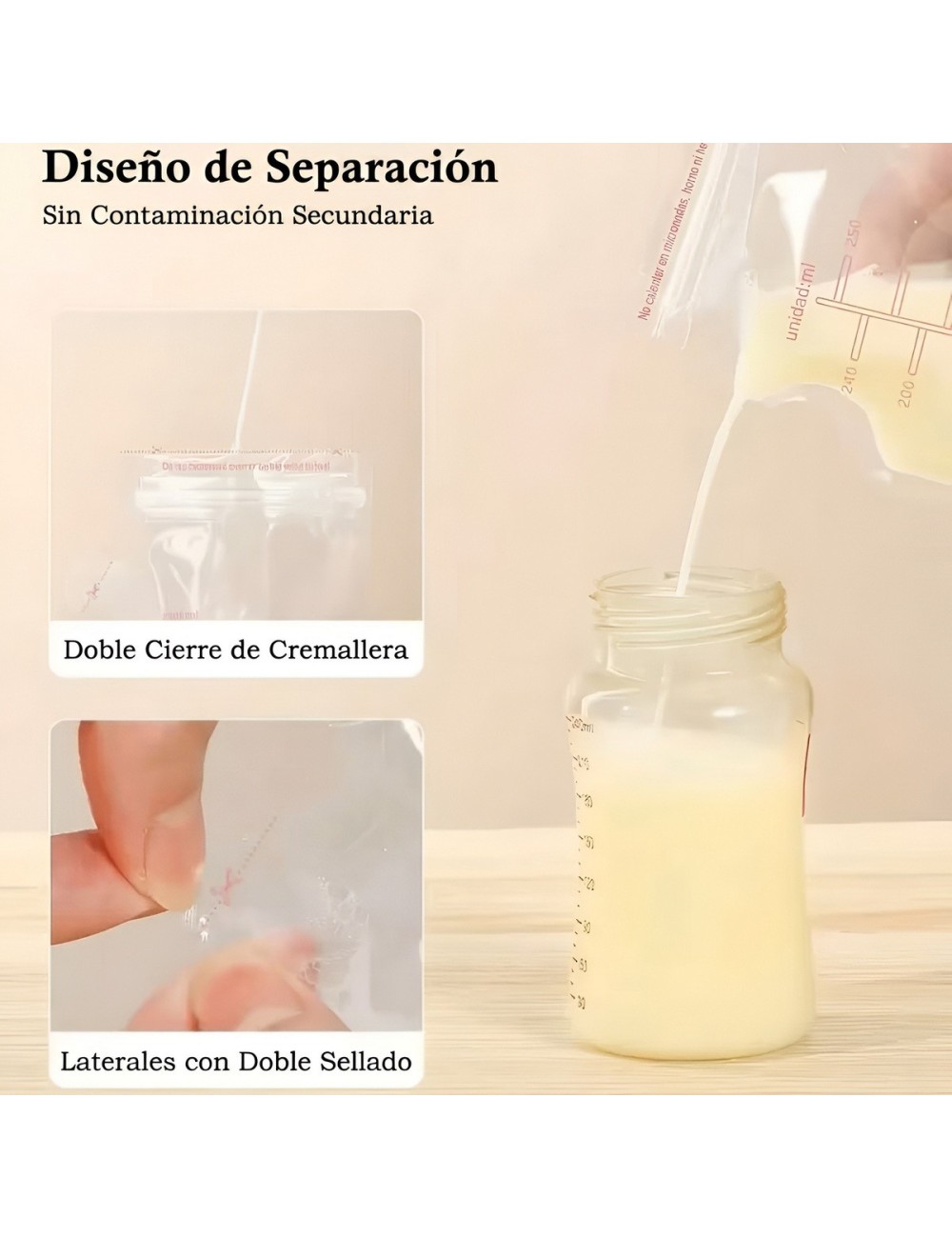 Bolsas Almacenamiento Leche Materna 250ml 8oz 30 Uds