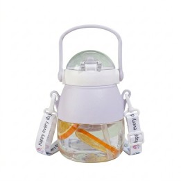 Botella Agua Infantil Niños Pitillo Correa Diseño Robot