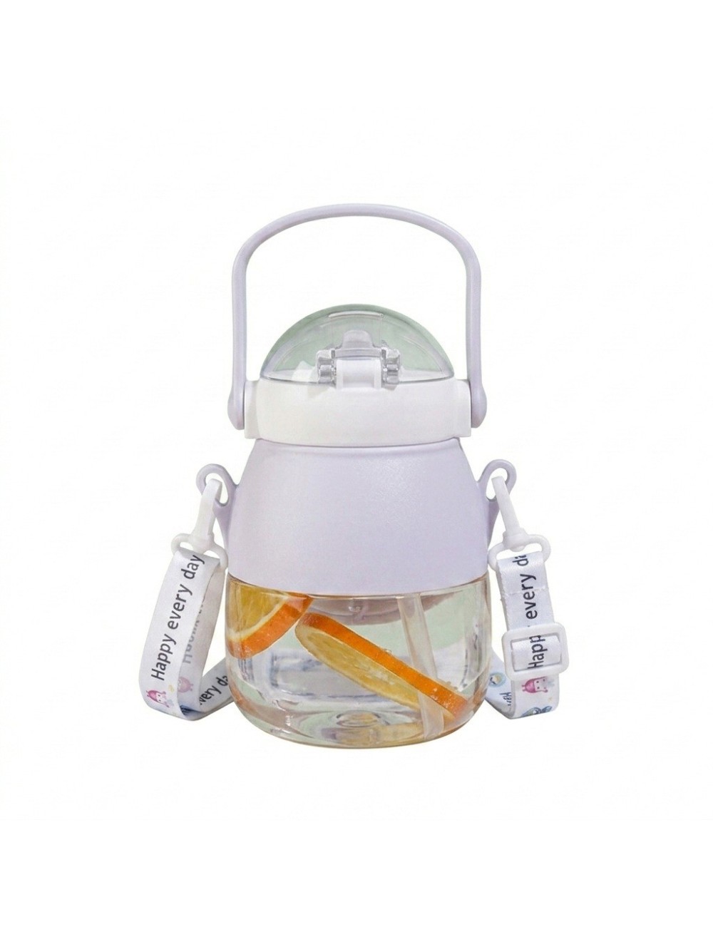 Botella Agua Infantil Niños Pitillo Correa Diseño Robot