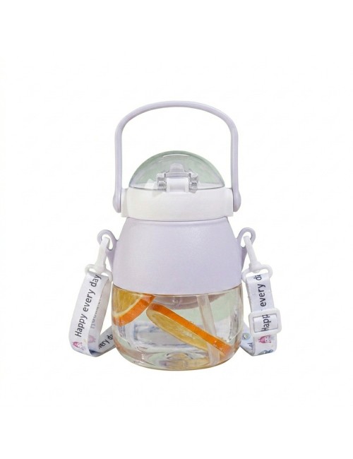 Botella Agua Infantil Niños Pitillo Correa Diseño Robot