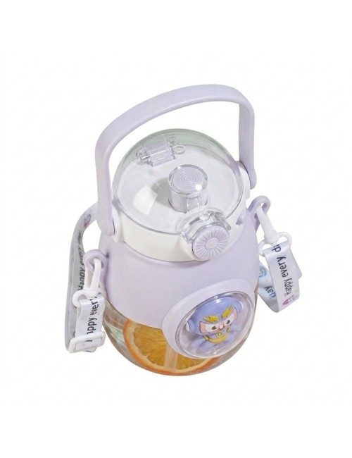 Botella Agua Infantil Niños Pitillo Correa Diseño Robot