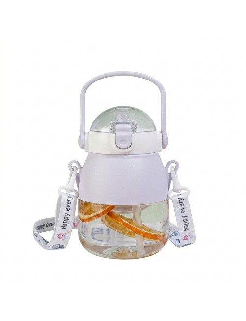 Botella Agua Infantil Niños Pitillo Correa Diseño Robot
