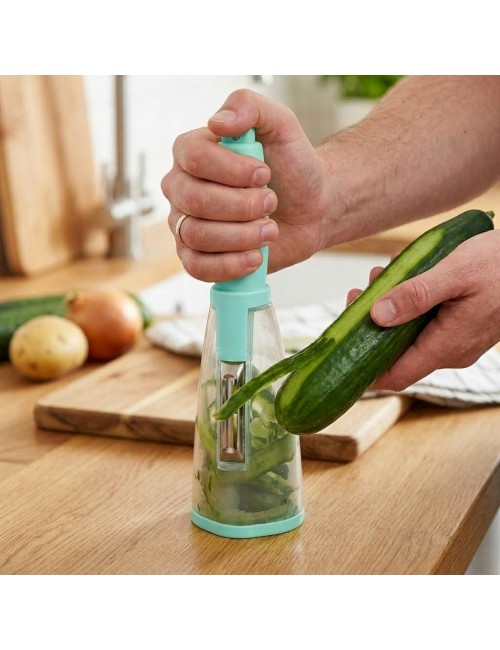 Pelador De Verduras Con Contenedor Recolector De Cáscaras