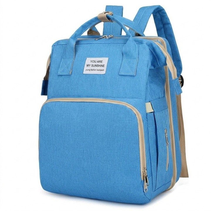 Pañalera Morral 3 En 1 Cuna Cambiador Bebé Impermeable Usb