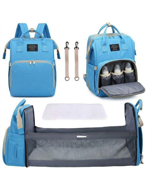 Pañalera Morral 3 En 1 Cuna Cambiador Bebé Impermeable Usb