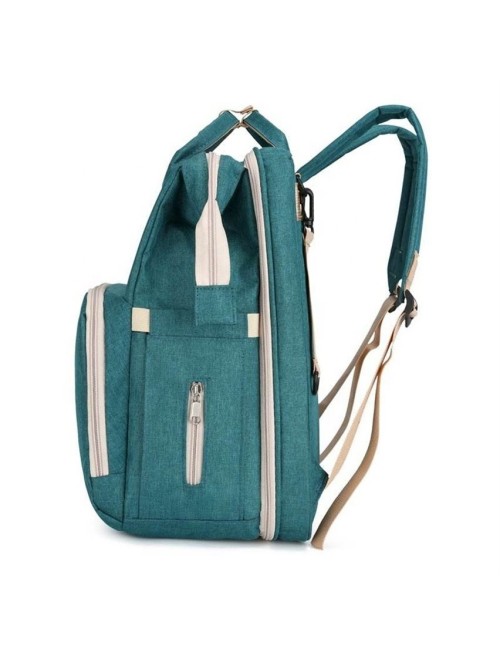 Pañalera Morral 3 En 1 Cuna Cambiador Bebé Impermeable Usb