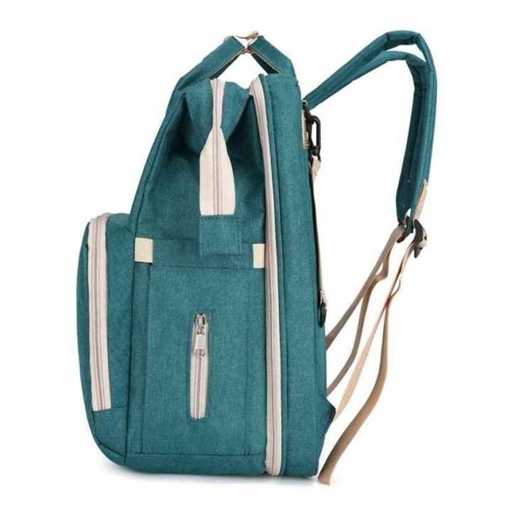 Pañalera Morral 3 En 1 Cuna Cambiador Bebé Impermeable Usb