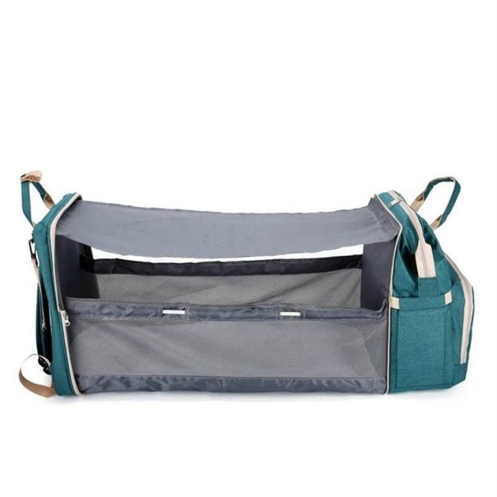 Pañalera Morral 3 En 1 Cuna Cambiador Bebé Impermeable Usb