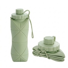 Botella De Agua Plegable Silicona 600ml Portátil Deportiva