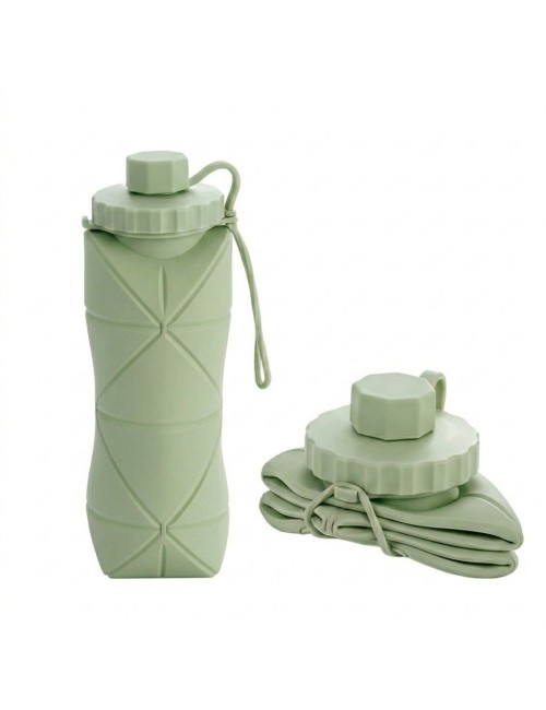 Botella De Agua Plegable Silicona 600ml Portátil Deportiva