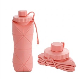 Botella De Agua Plegable Silicona 600ml Portátil Deportiva