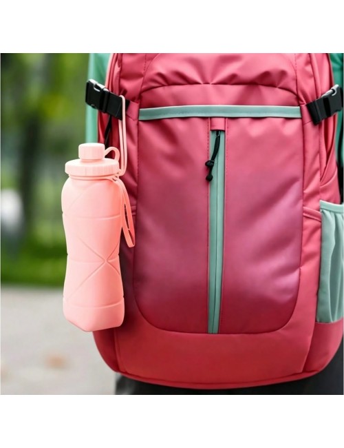 Botella De Agua Plegable Silicona 600ml Portátil Deportiva