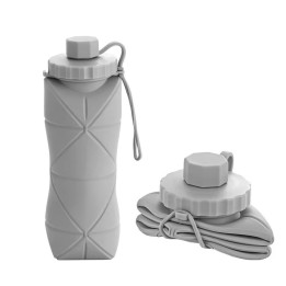 Botella De Agua Plegable Silicona 600ml Portátil Deportiva