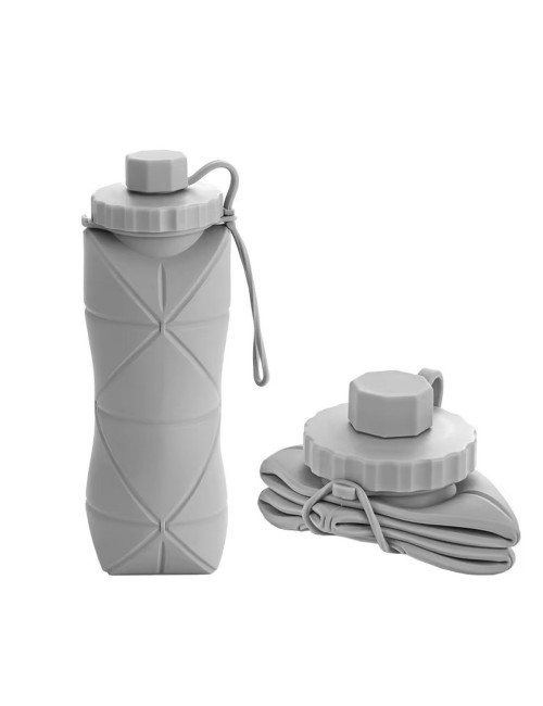 Botella De Agua Plegable Silicona 600ml Portátil Deportiva