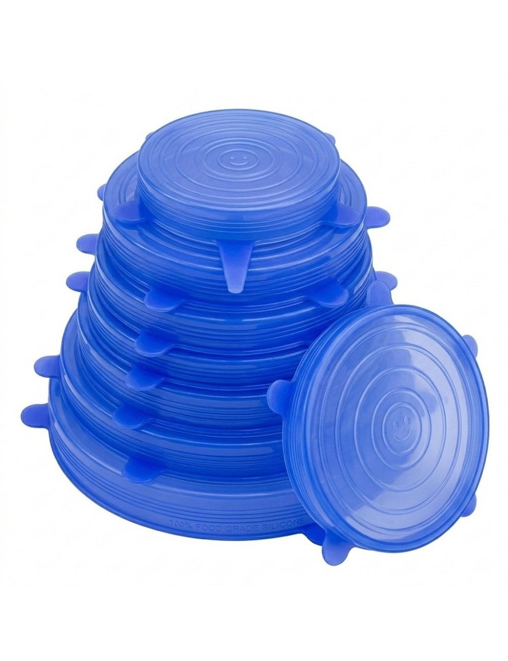 Set 6 Tapas De Silicona Elásticas Reutilizables Multiusos