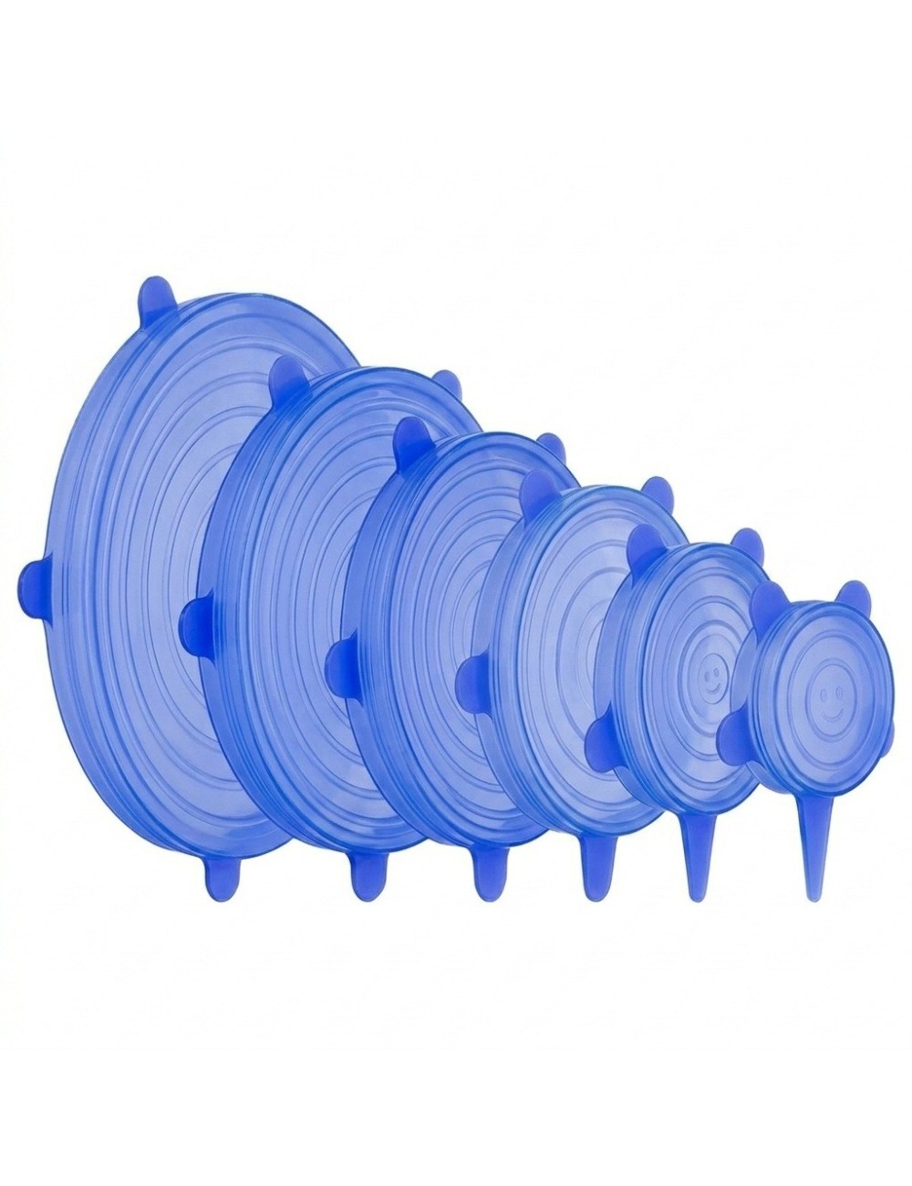 Set 6 Tapas De Silicona Elásticas Reutilizables Multiusos