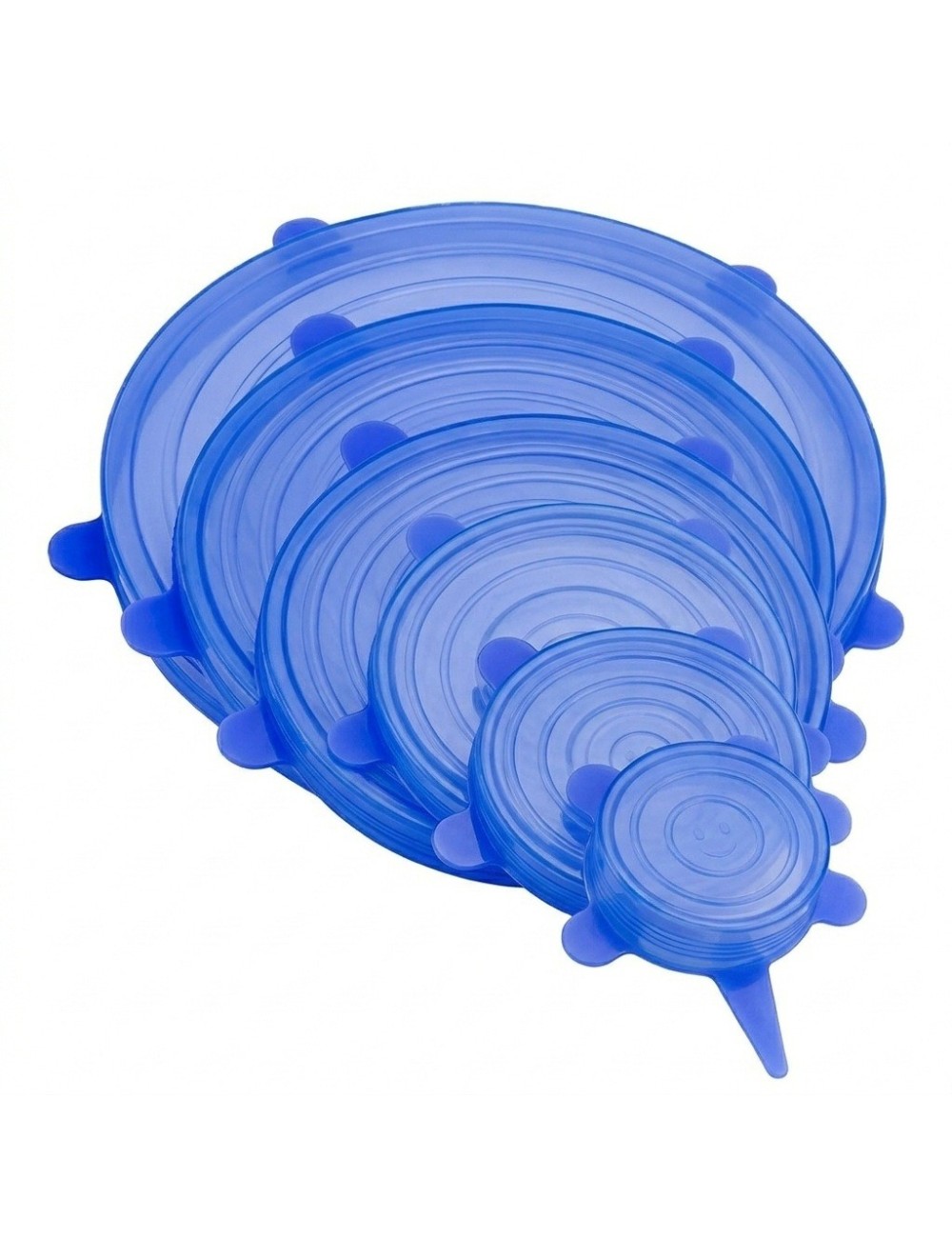 Set 6 Tapas De Silicona Elásticas Reutilizables Multiusos
