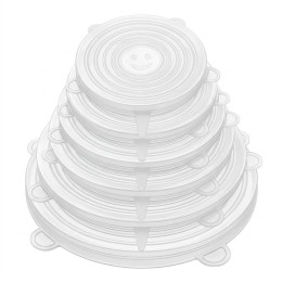 Set 6 Tapas De Silicona Elásticas Reutilizables Multiusos