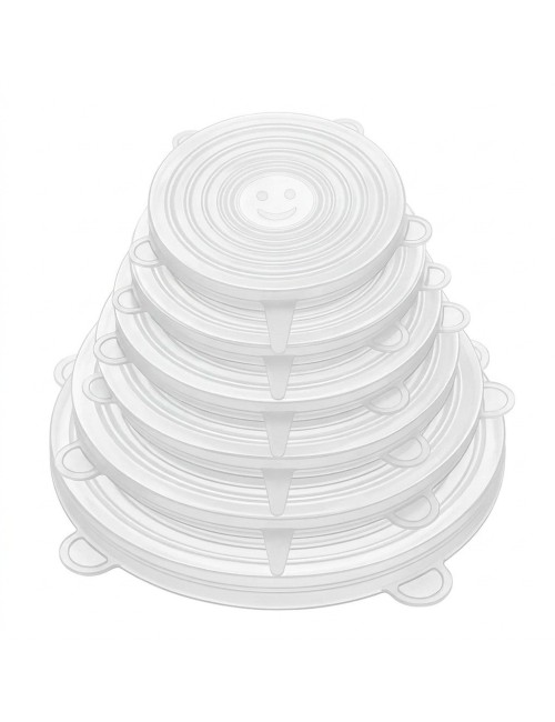 Set 6 Tapas De Silicona Elásticas Reutilizables Multiusos