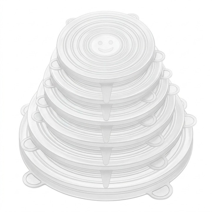 Set 6 Tapas De Silicona Elásticas Reutilizables Multiusos