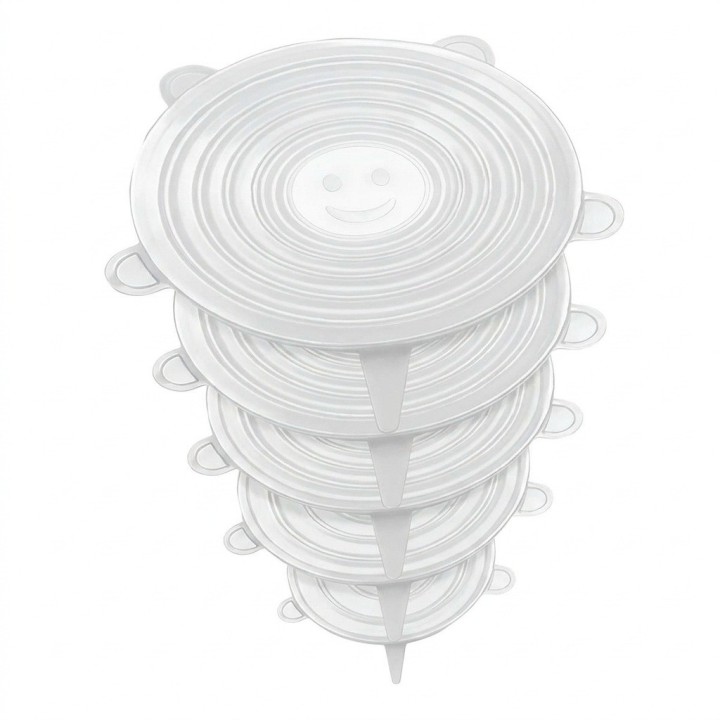 Set 6 Tapas De Silicona Elásticas Reutilizables Multiusos