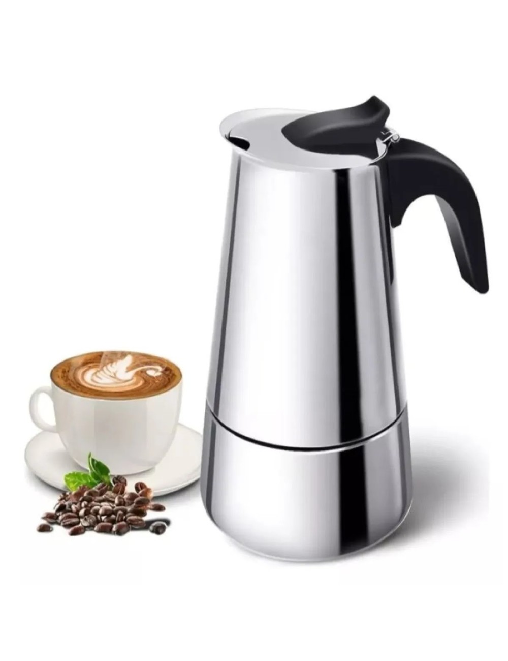 Cafetera Italiana Moka Acero Inoxidable 6 Tazas Espresso