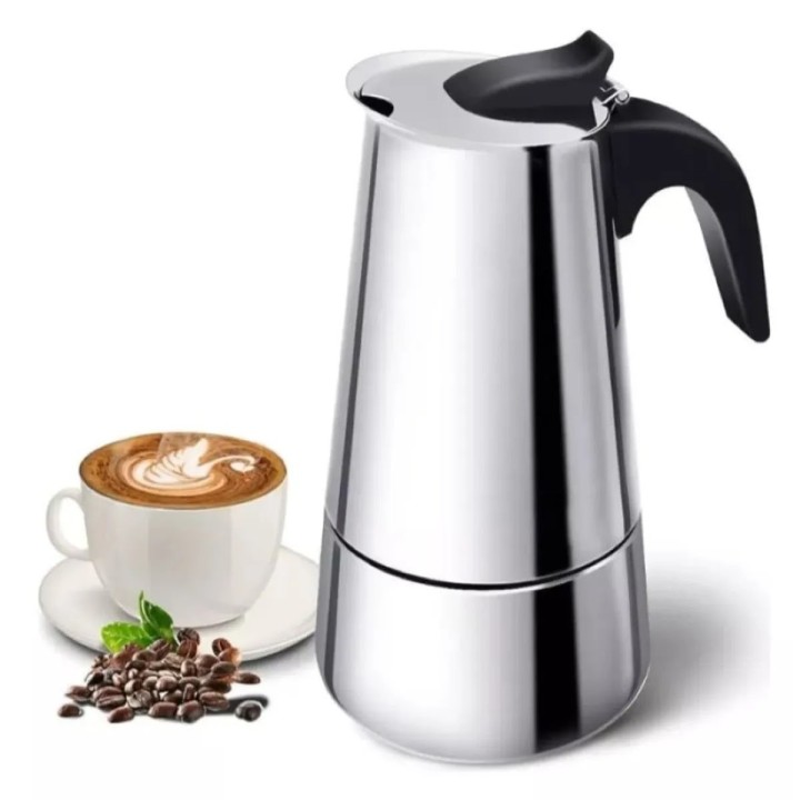 Cafetera Italiana Moka Acero Inoxidable 6 Tazas Espresso