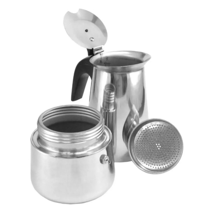 Cafetera Italiana Moka Acero Inoxidable 6 Tazas Espresso