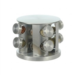 Especiero Giratorio Acero Inoxidable Frascos Vidrio Cocina