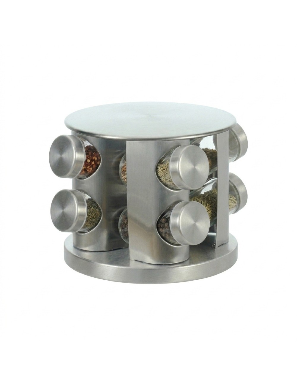 Especiero Giratorio Acero Inoxidable Frascos Vidrio Cocina