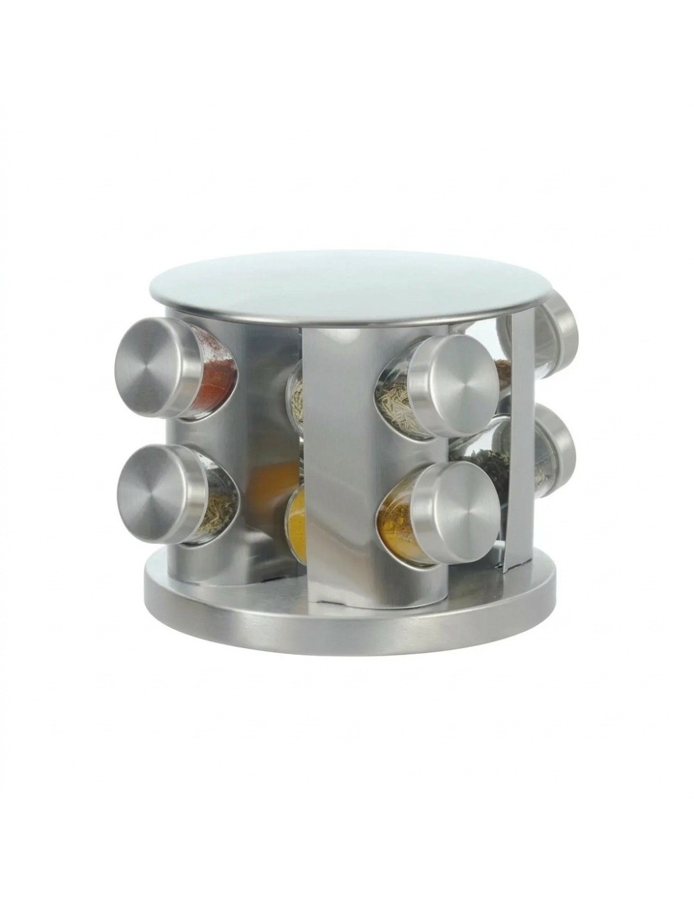 Especiero Giratorio Acero Inoxidable Frascos Vidrio Cocina
