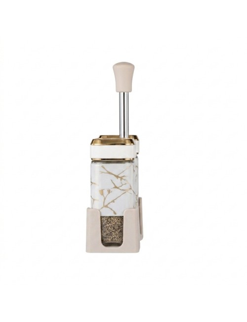 Set Salero Pimentero Diseño Mármol Con Base Elegante