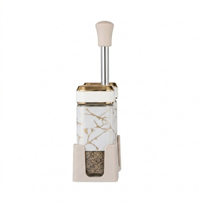 Set Salero Pimentero Diseño Mármol Con Base Elegante