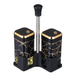 Set Salero Pimentero Diseño Mármol Con Base Elegante
