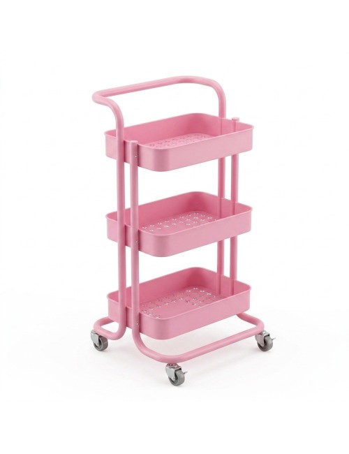 Carrito Organizador Multiusos 3 Niveles Con Ruedas De Metal